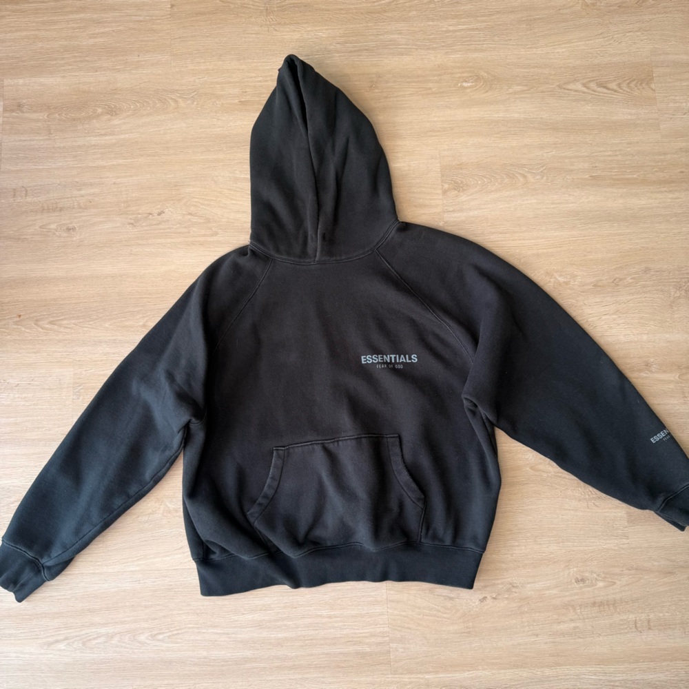 Essentials Black Men's  Hoodie Sweatshirt